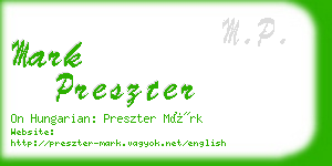 mark preszter business card